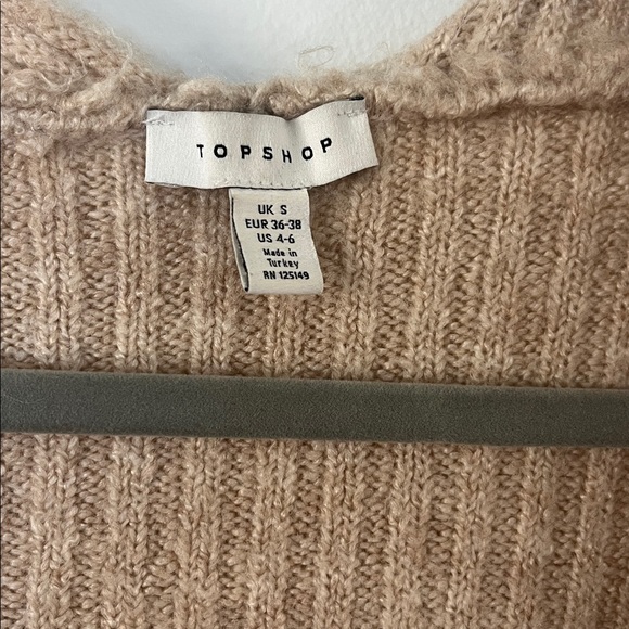 Topshop Beige Knit Cardigan - Picture 2 of 4